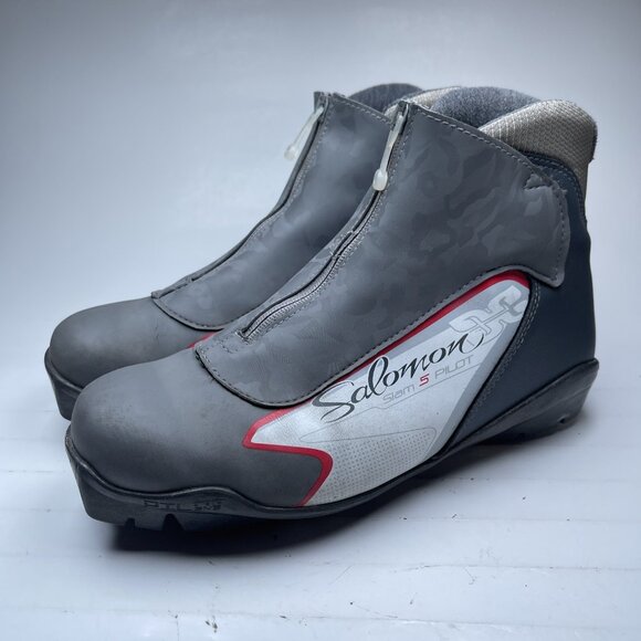 Salomon Slam 5 Pilot SNS Gray Cross Country Ski Boots Women's Size 9 US (Read) - Picture 1 of 16